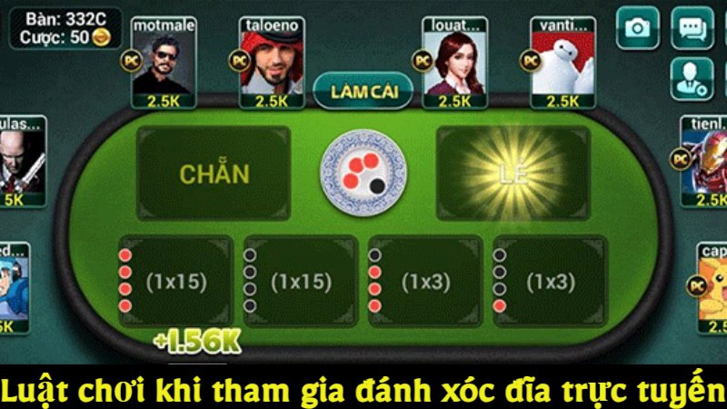 Luật chơi đánh xóc đĩa online